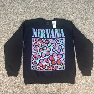 NIRVANA Black Sweatshirt with Iconic Logo